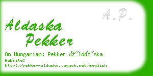 aldaska pekker business card